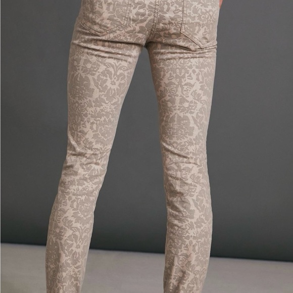Anthropologie PILCRO NWT  Womens High Rise Denim Leggings 18W Beige/Taupe Print - Picture 10 of 11